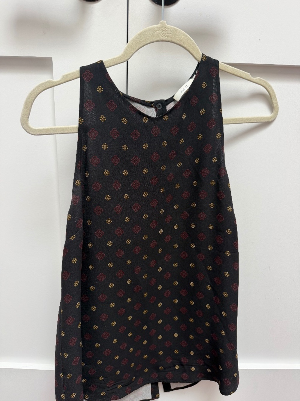 ALC women’s silk shell, size 10, black/gold, good condition